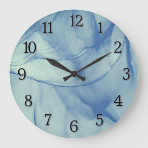 Layered Aqua Large Clock