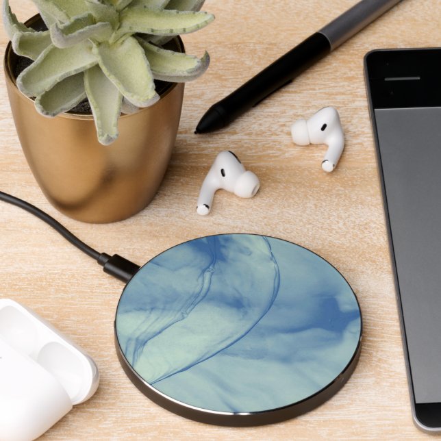 Layered Aqua Wireless Charger (Desk 2)
