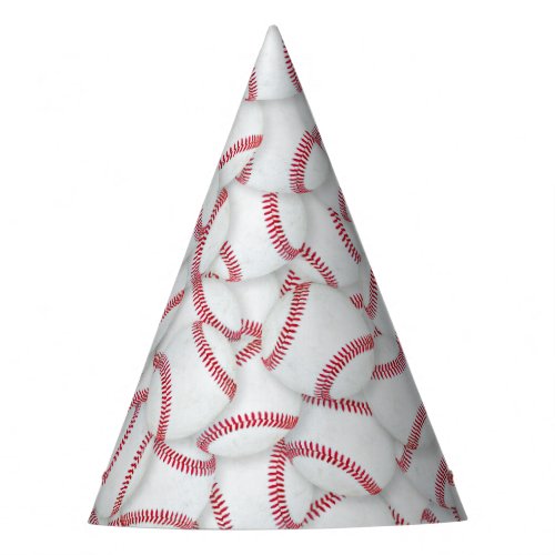 Layered Baseballs Pattern Birthday Party Hat