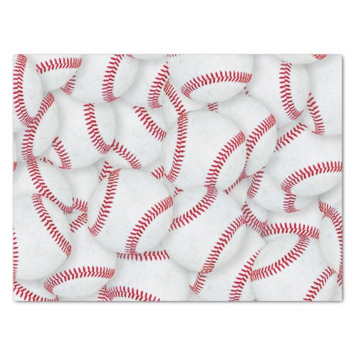 Layered Baseballs Pattern Birthday Tissue Paper