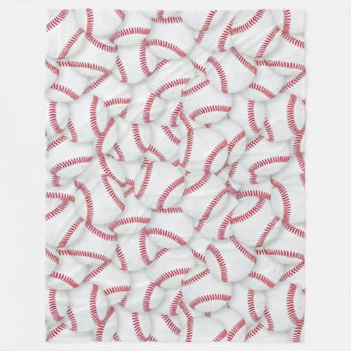 Layered Baseballs Pattern Fleece Blanket