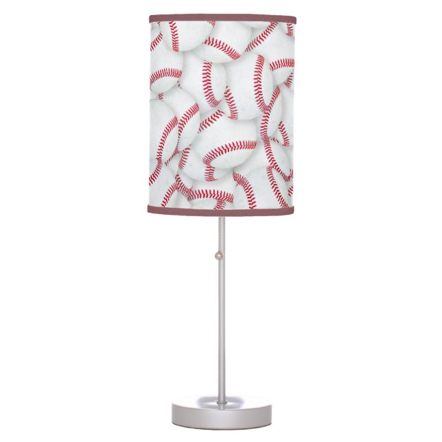 Layered Baseballs Pattern Table Lamp (Front)