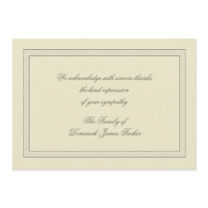 Layered Bereavement Thank You Notecard