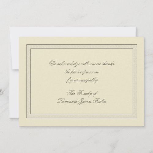 Layered Bereavement Thank You Notecard