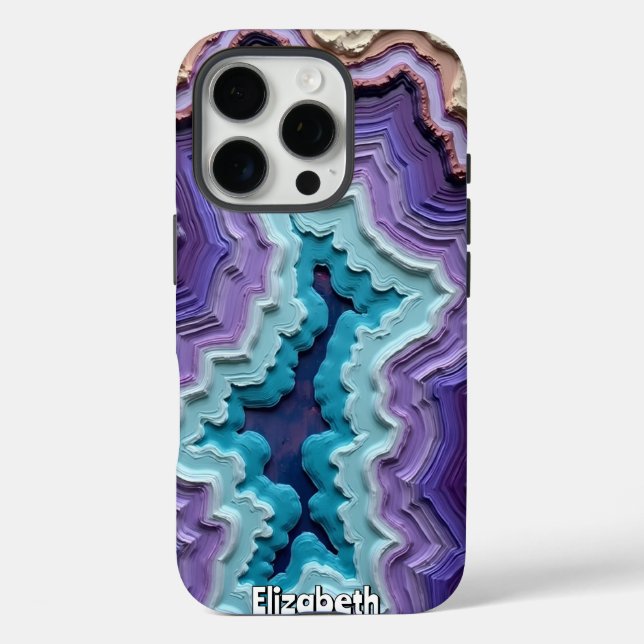 Layered Blue, Purple, and Cream Abstract Case-Mate iPhone Case (Back)