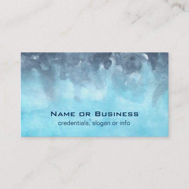 Layered Blues Abstract Painting Business Card (Front)