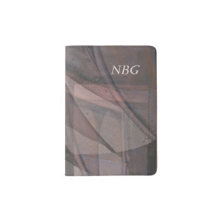 Layered Bridge Abstract Monogram Passport Holder