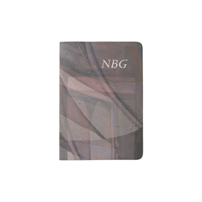 Layered Bridge Abstract Monogram Passport Holder (Front)