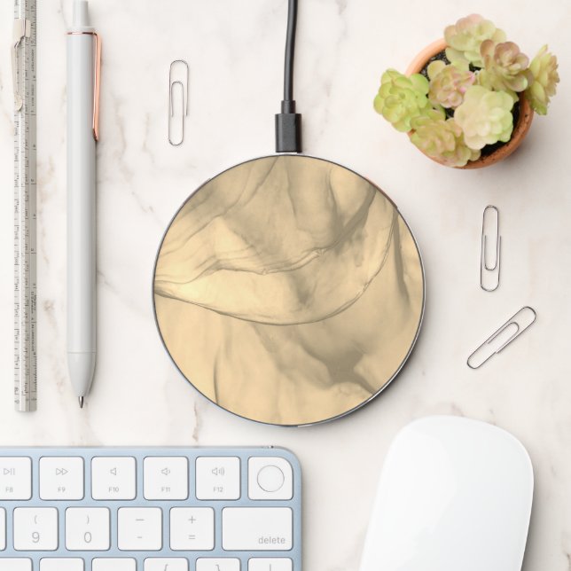Layered Brown / Golden Wireless Charger (Desk)