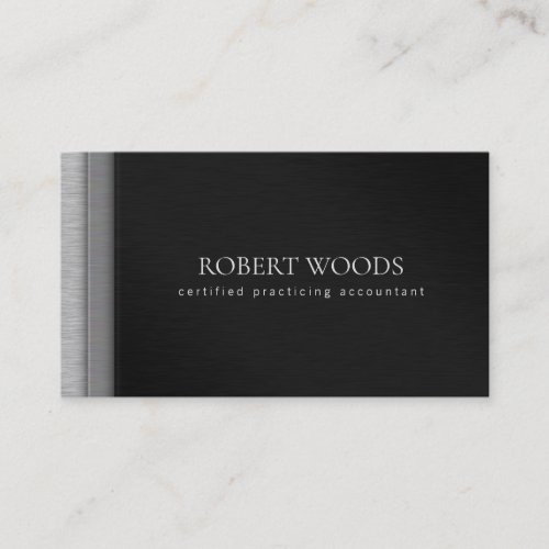 Layered Brush Steel Metal Black CPA Accountant Business Card