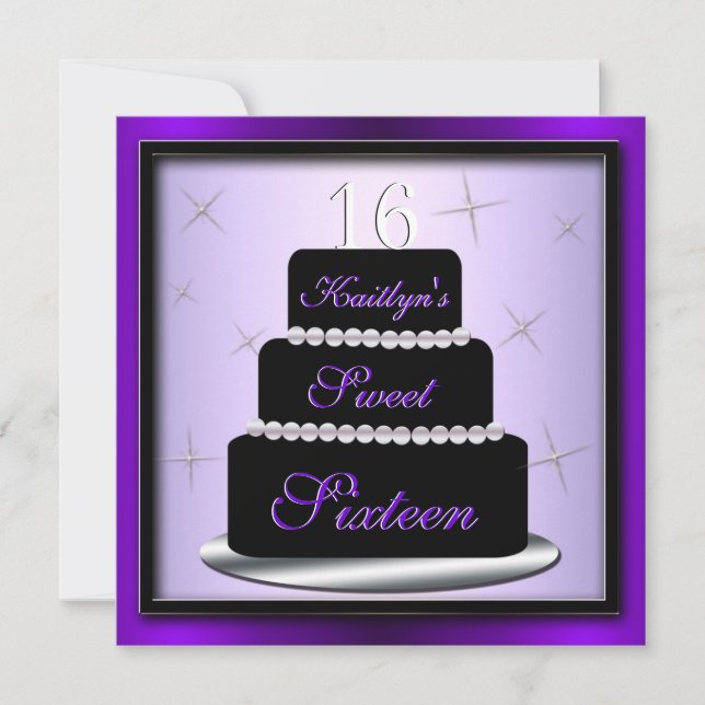 Layered Cake Birthday Party Invite (Front)