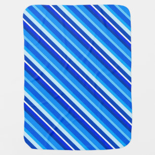 Layered candy stripes - cobalt and pale blue baby blanket