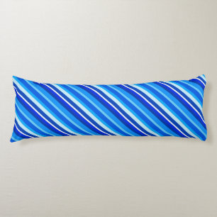 Layered candy stripes - cobalt and pale blue body pillow