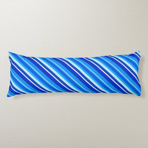 Layered candy stripes _ cobalt and pale blue body pillow