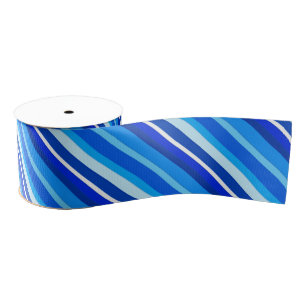 Layered candy stripes - cobalt and pale blue grosgrain ribbon