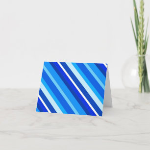 Layered candy stripes - cobalt and pale blue holiday card