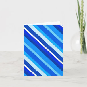 Layered candy stripes - cobalt and pale blue holiday card