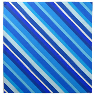Layered candy stripes - cobalt and pale blue napkin