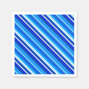 Layered candy stripes - cobalt and pale blue paper napkins