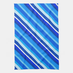 Layered candy stripes - cobalt and pale blue towel