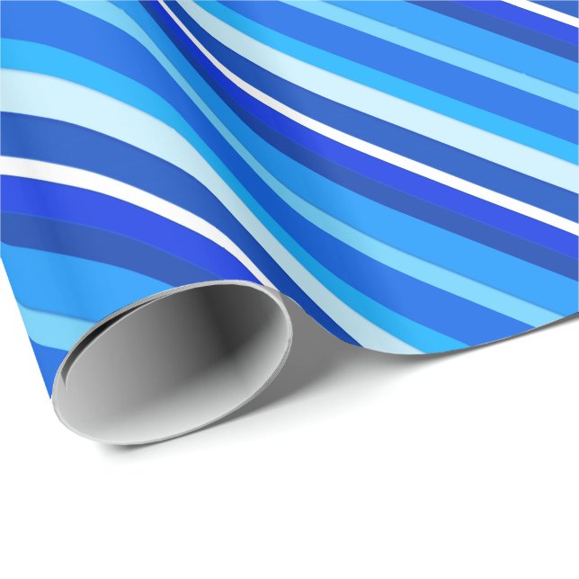 Layered candy stripes - cobalt and pale blue wrapping paper (Roll Corner)