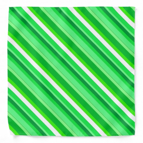 Layered candy stripes _ emerald green and white bandana