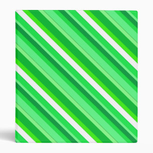 Layered candy stripes - emerald green and white binder