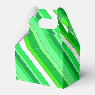 Layered candy stripes - emerald green and white favor boxes