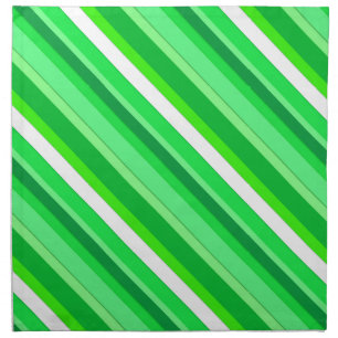 Layered candy stripes - emerald green and white napkin