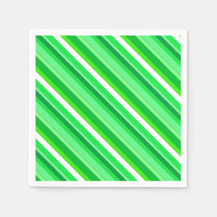 Layered candy stripes - emerald green and white paper napkins