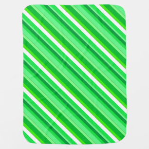 Layered candy stripes - emerald green and white swaddle blanket