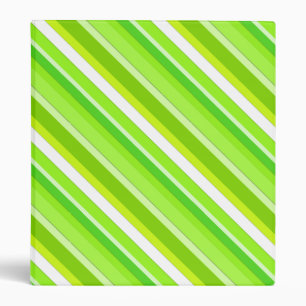 Layered candy stripes - lime green and white binder