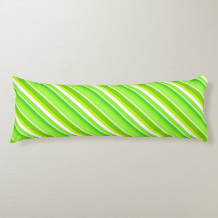 Layered candy stripes - lime green and white body pillow