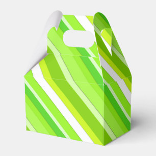 Layered candy stripes - lime green and white favor boxes