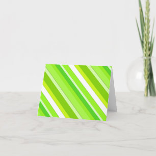 Layered candy stripes - lime green and white holiday card