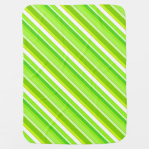 Layered candy stripes - lime green and white swaddle blanket