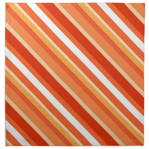 Layered candy stripes - orange and white cloth napkin