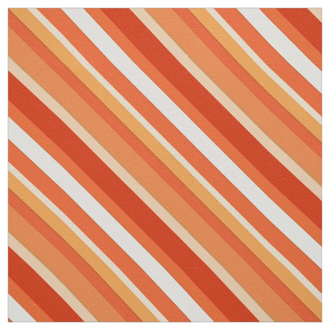 Layered candy stripes - orange and white fabric (Swatch)