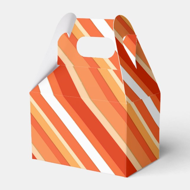Layered candy stripes - orange and white favor boxes (Front Side)