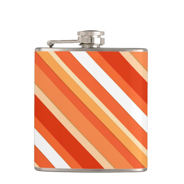 Layered candy stripes - orange and white flask (Front)