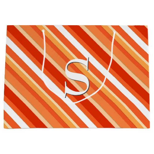 Layered candy stripes _ orange and white large gift bag
