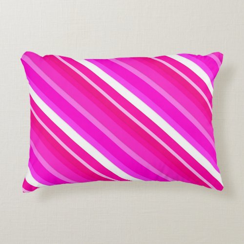 Layered candy stripes _ pink and fuchsia accent pillow