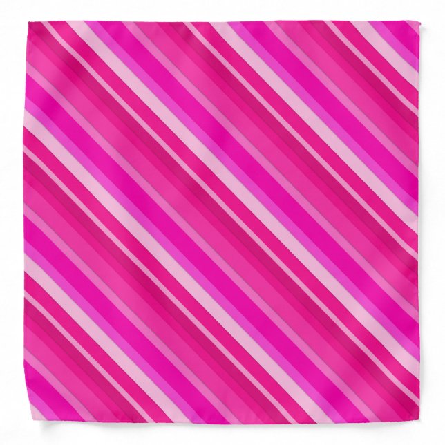 Layered candy stripes - pink and fuchsia bandana (Front)