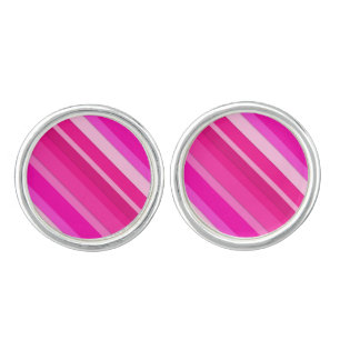 Layered candy stripes - pink and fuchsia cufflinks