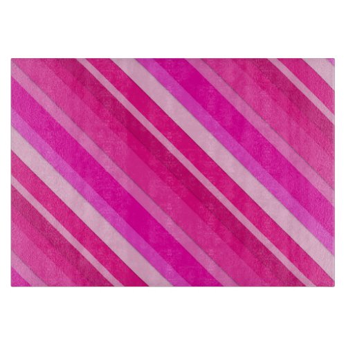 Layered candy stripes _ pink and fuchsia cutting board