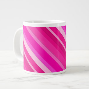 Layered candy stripes - pink and fuchsia giant coffee mug