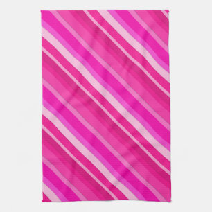 Layered candy stripes - pink and fuchsia kitchen towel