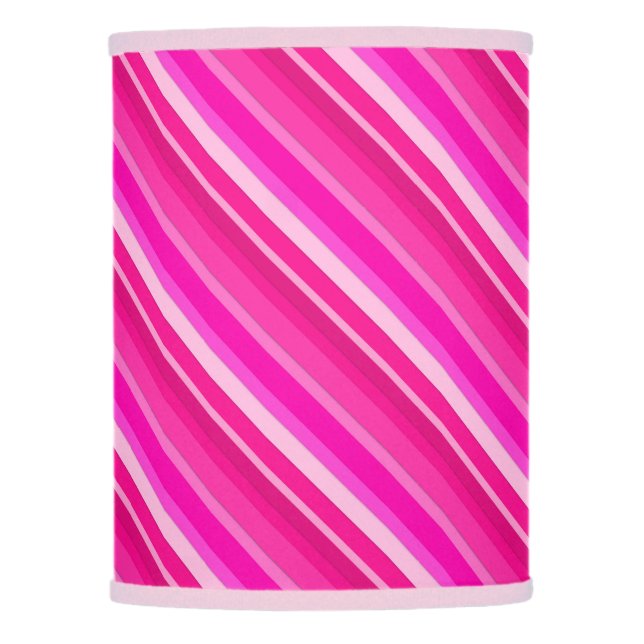 Layered candy stripes - pink and fuchsia lamp shade (Front)