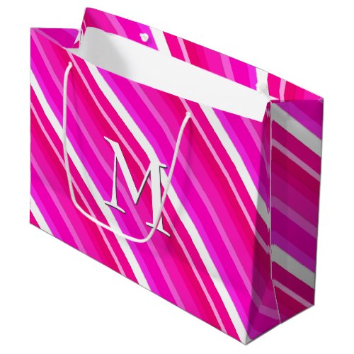 Layered candy stripes _ pink and fuchsia large gift bag