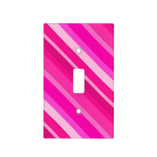 Layered candy stripes - pink and fuchsia light switch cover